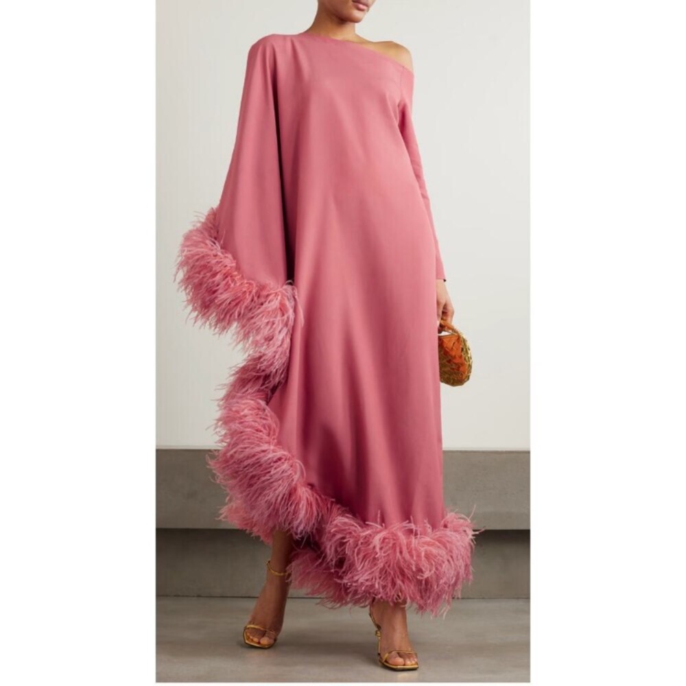 Taller Marmo Ubud Extravaganza Feather Dress Peony Pink Size 6